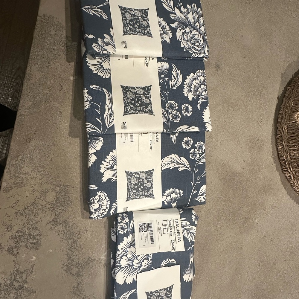 IKEA Blue and White Floral Accent Pillow covers - Picture 3 of 3